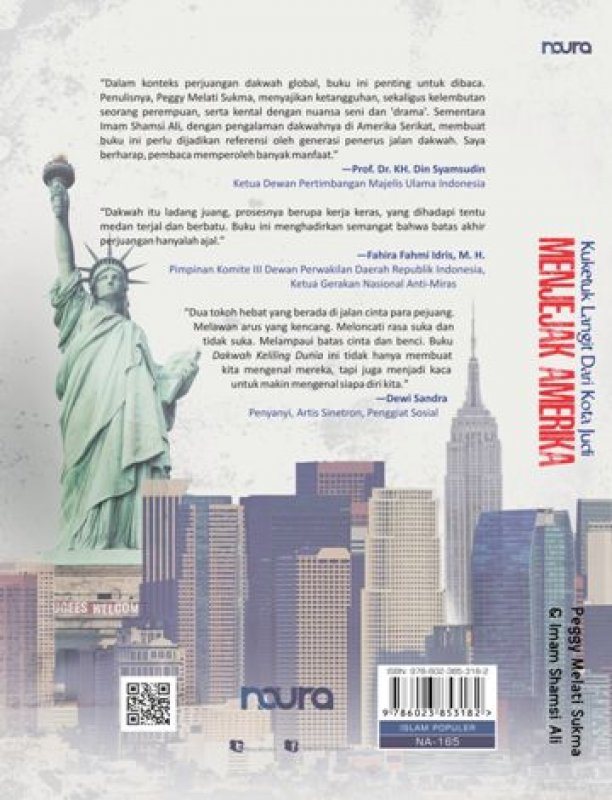 Cover Belakang Buku Seri Dakwah Keliling Dunia PEGGY MELATI SUKMA IMAM SHAMSI ALI : Kuketuk Langit dari Kota Judi MENJEJAK AMERIKA