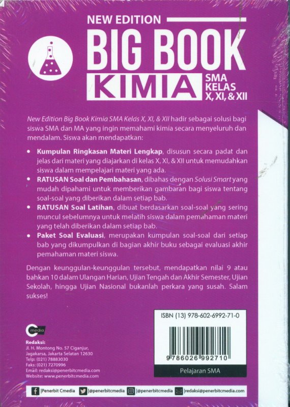 Cover Belakang Buku NEW EDITION BIG BOOK KIMIA SMA KELAS X.XI.XII (Promo Best Book)