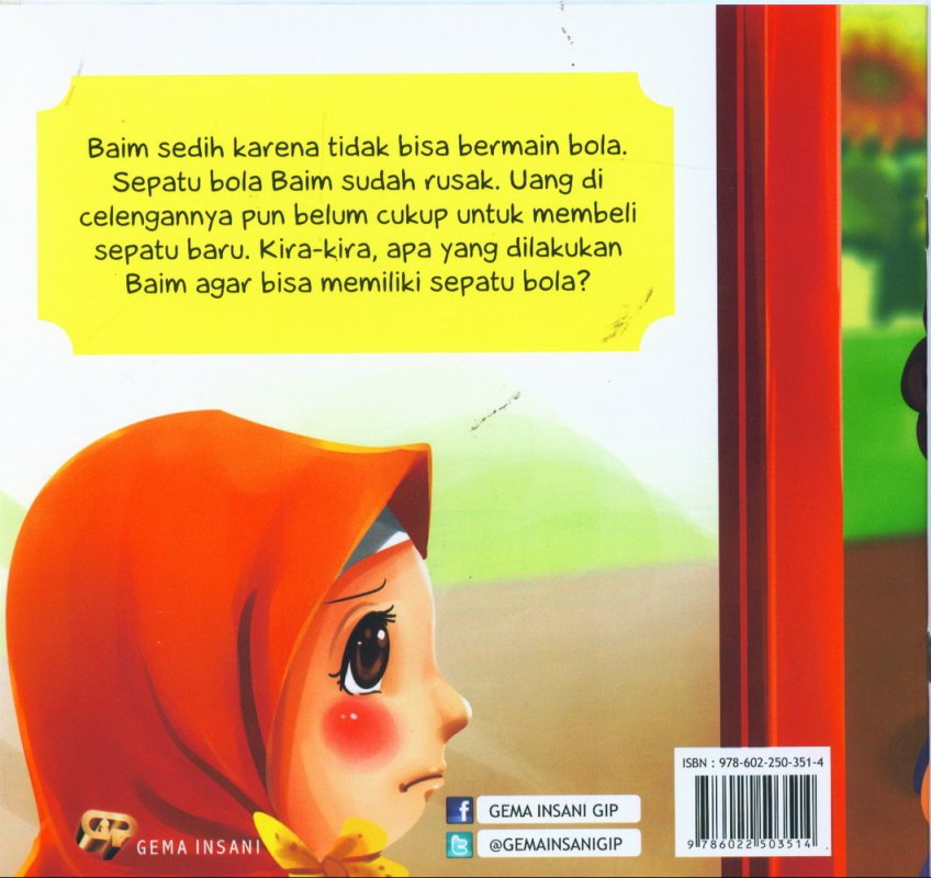Cover Belakang Buku Tauhid for Kids: Allah Maha Memberi Rezeki - Sepatu Bola Baim [full color]