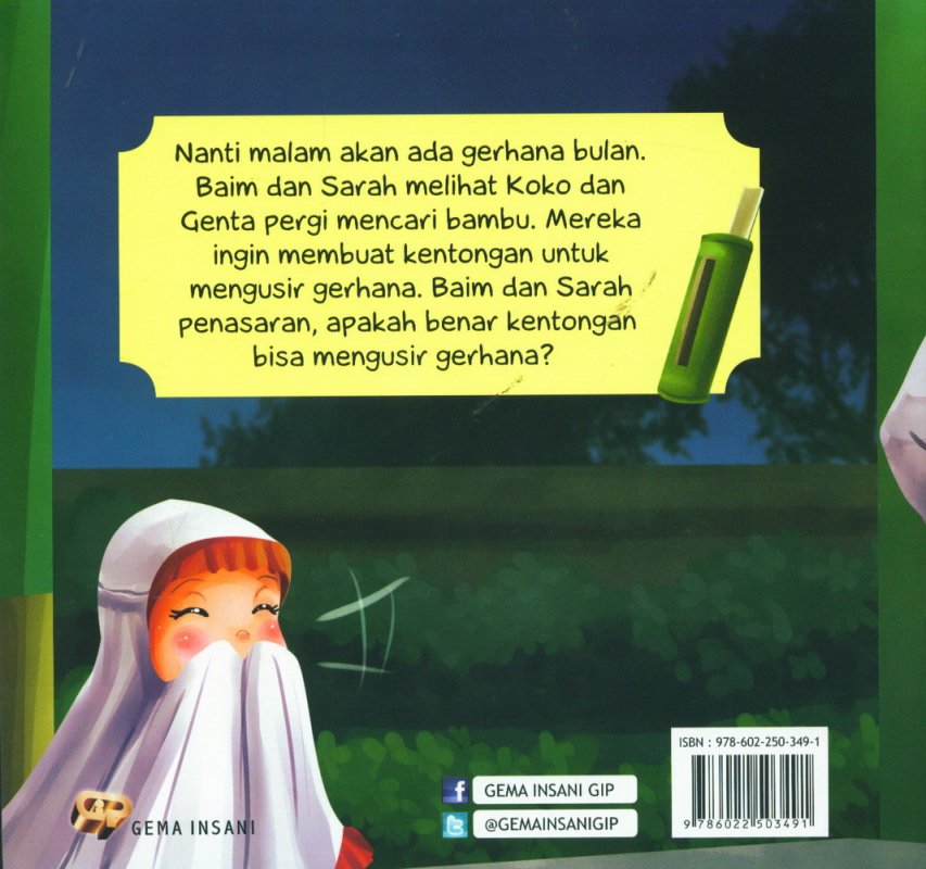 Cover Belakang Buku Tauhid for Kids: Allah Maha Mengatur Alam - Kentongan Pengusir Gerhana [full color]