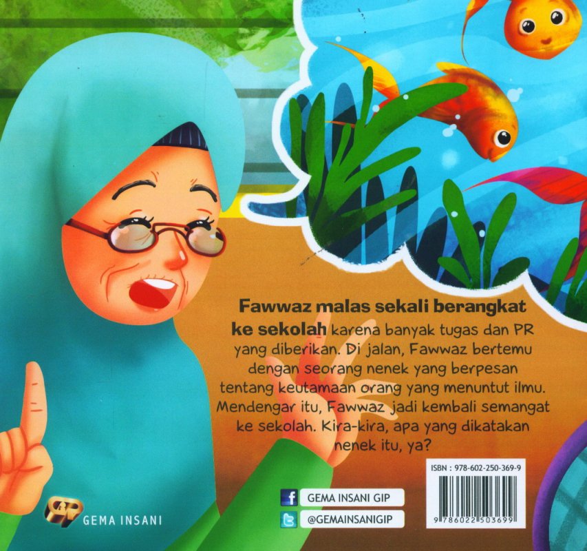 Cover Belakang Buku Anak Saleh Didoakan Malaikat: Ikan-Ikan Ikut Mendoakan [full color]