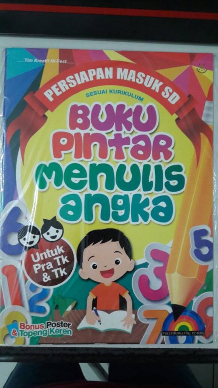 Cover Buku Buku Pintar Menulis Angka [full color & full picture]