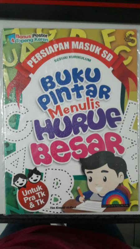 Cover Buku Buku Pintar Menulis Huruf Besar Untuk Pra TK & TK