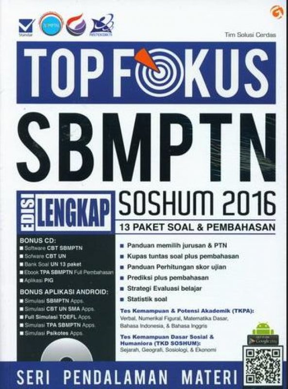 Cover Buku Top Fokus SBMPTN SOSHUM 2016 Edisi Lengkap (BK)
