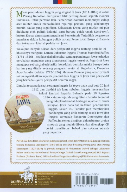Cover Belakang Buku Inggris Di Jawa 1811-1816 Bonus CD