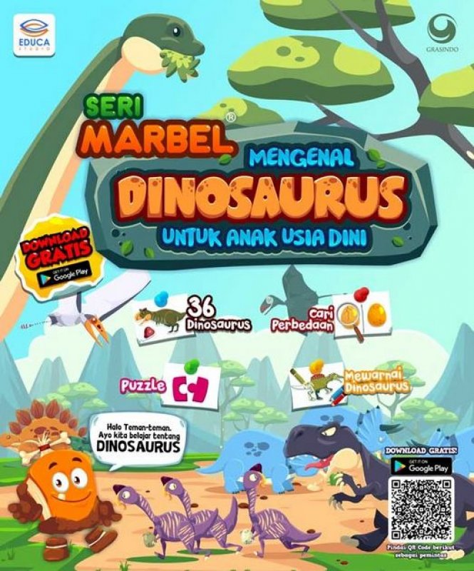 Cover Buku Seri Marbel Mengenal Dinosaurus - Untuk Anak Usia Dini