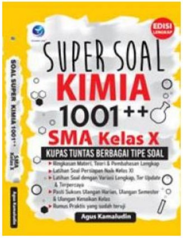 Cover Buku Super Soal Kimia 1001++ SMA Kelas X, Kupas Tuntas Berbagai Tipe Soal