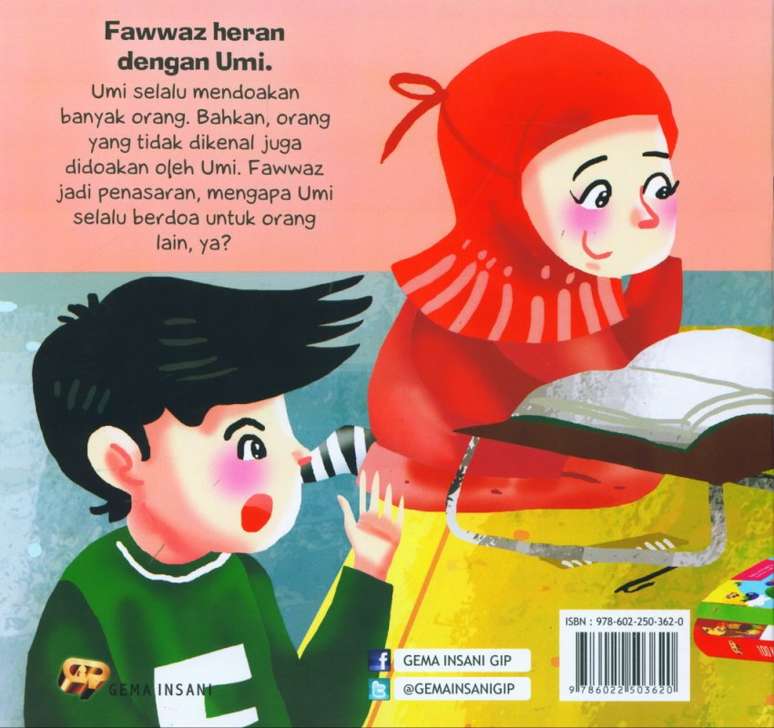 Cover Belakang Buku Seri Anak Saleh Didoakan Malaikat: Doa-doa Umi