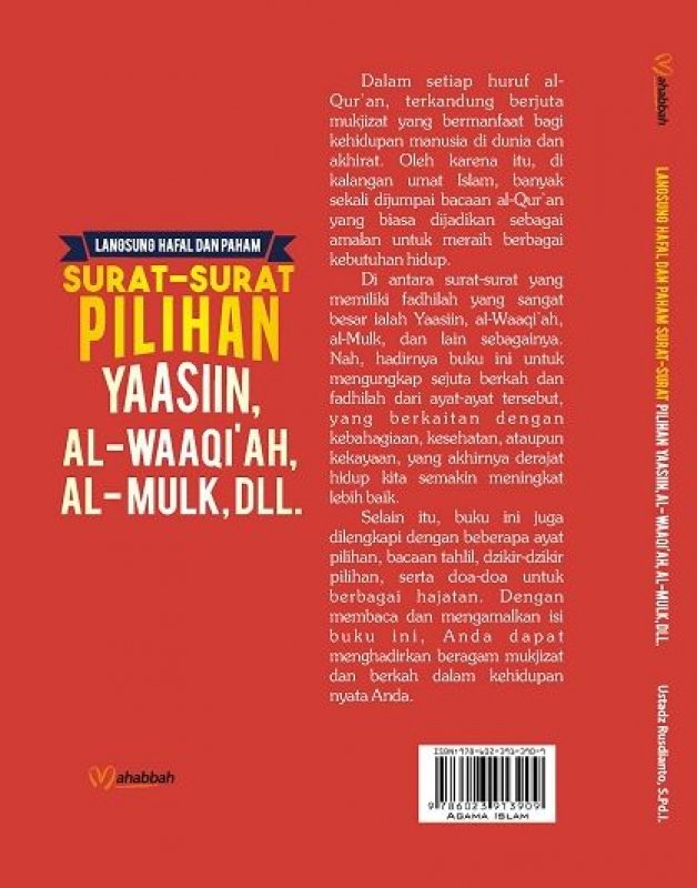 Cover Belakang Buku Surat-Surat Pilihan YAASIN AL-WAAQIAH AL-MULK