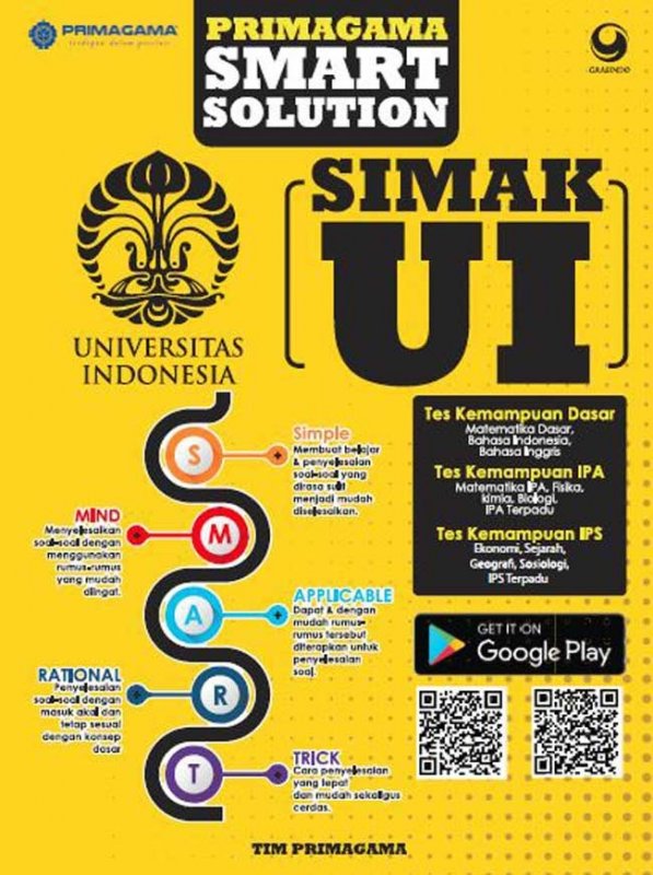 Cover Buku Primagama Smart Solution: Simak UI