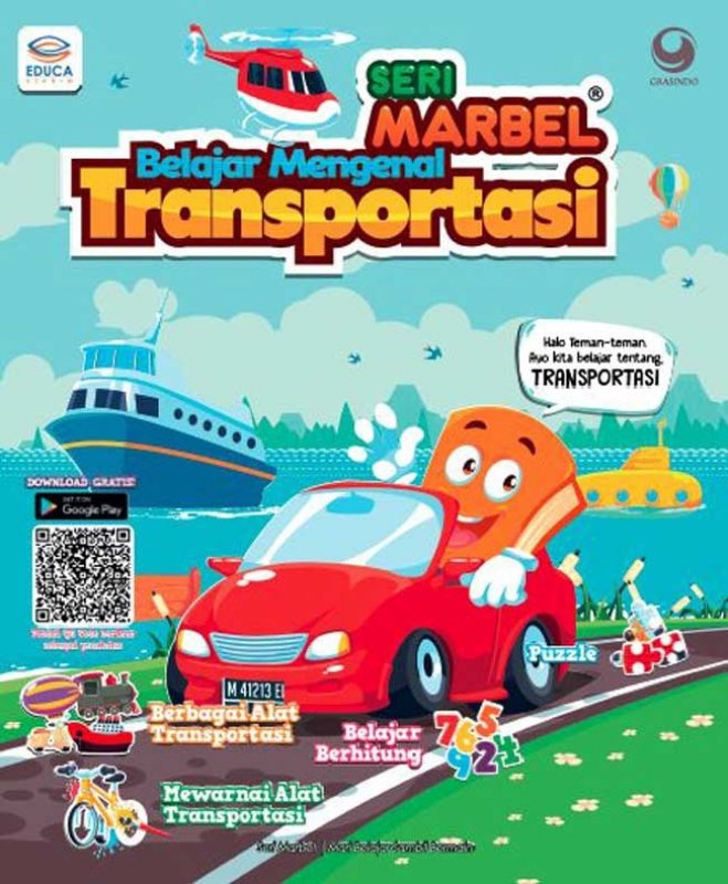 Cover Buku Seri Marbel Belajar Mengenal Transportasi