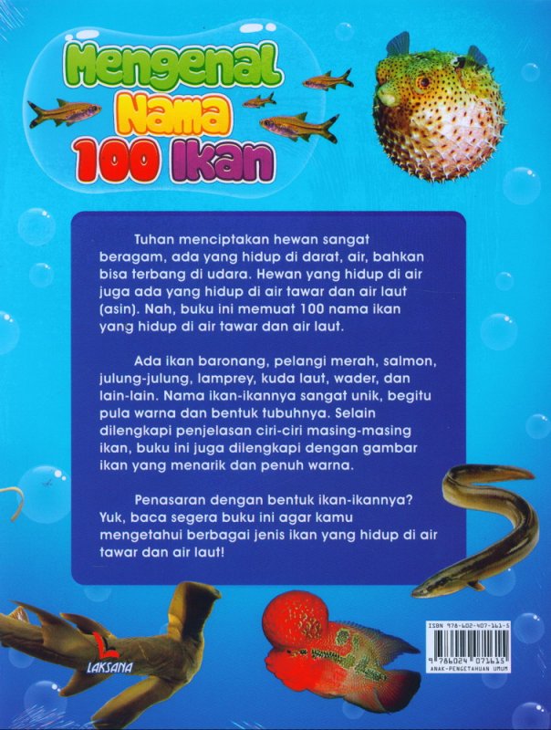 Cover Belakang Buku Mengenal Nama 100 Ikan Air Tawar & Air Laut