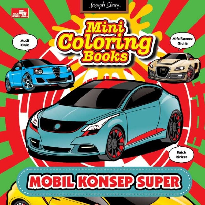 Cover Buku Mini Coloring Books Mobil Konsep Super