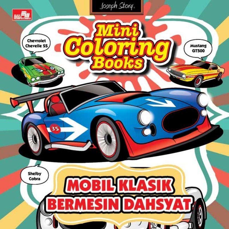 Cover Buku Mini Coloring Books Mobil Klasik Bermesin Dashyat