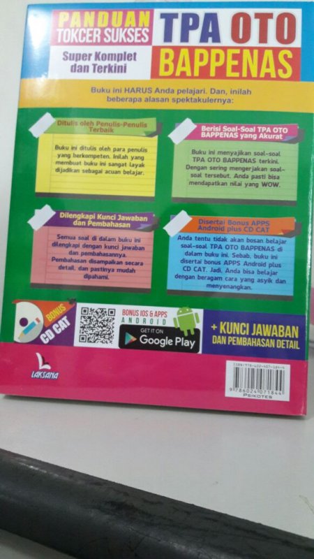 Cover Belakang Buku PANDUAN TOKCER SUKSES TPA OTO BAPPENAS (BONUS CD CAT)
