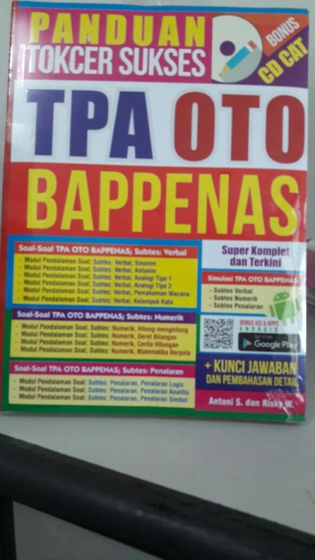 Cover Buku PANDUAN TOKCER SUKSES TPA OTO BAPPENAS (BONUS CD CAT)