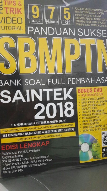 Cover Buku PANDUAN SUKSES SBMPTN SAINTEK 2018