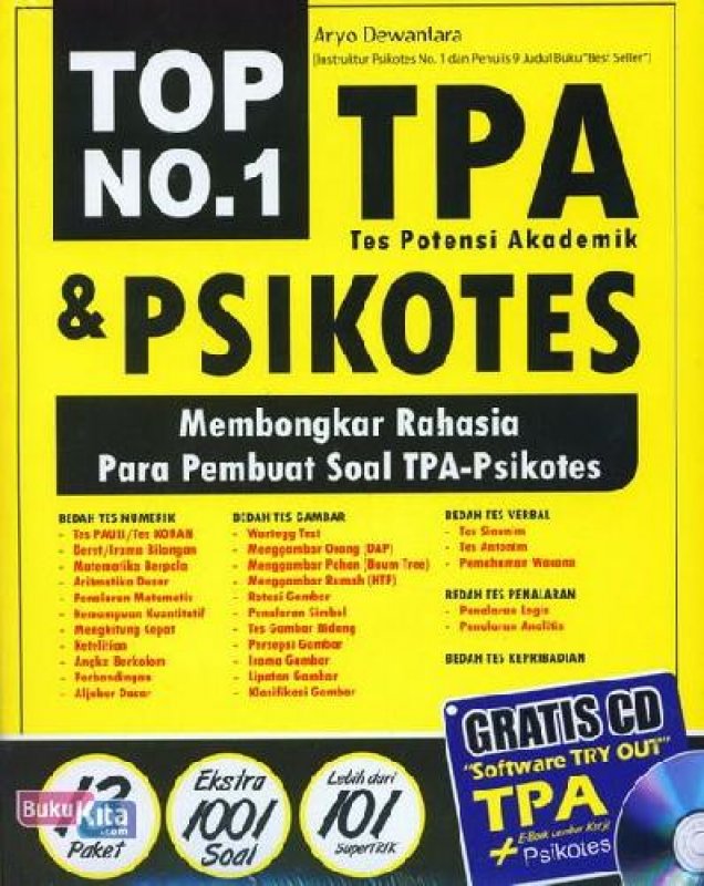 Cover Buku Top No 1 TPA dan Psikotes (BK)