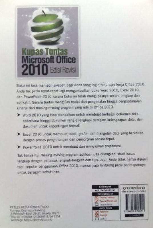 Cover Belakang Buku Kupas Tuntas Micosoft Office 2010 Edisi Revisi