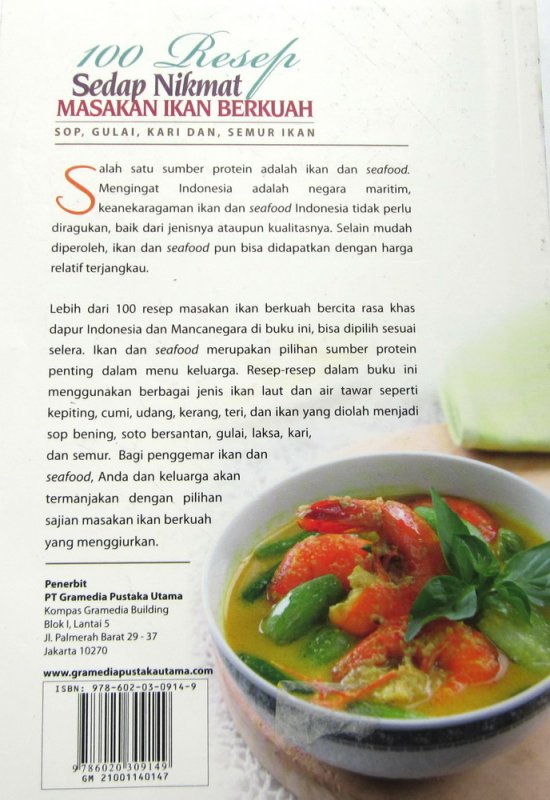 Cover Belakang Buku 100 Resep Sedap Nikmat Masakan Ikan Berkuah (Disc 50%)