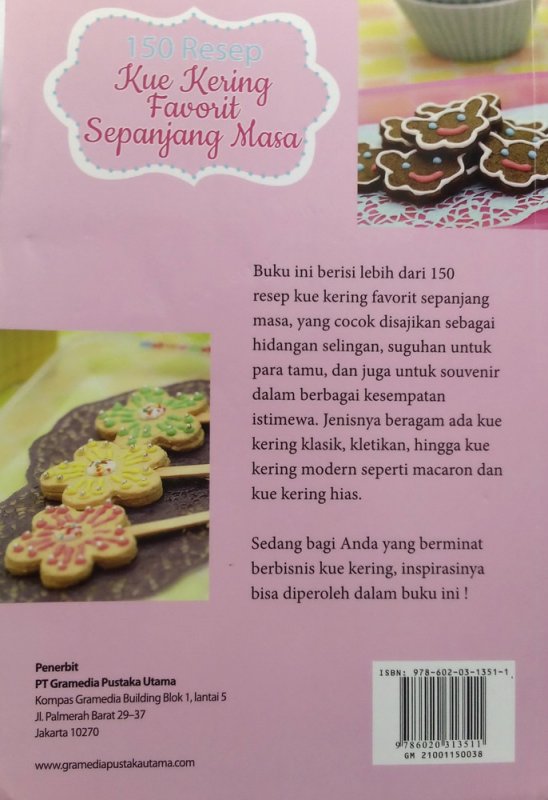 Cover Belakang Buku 150 Resep Kue Kering Favorit Sepanjang Masa