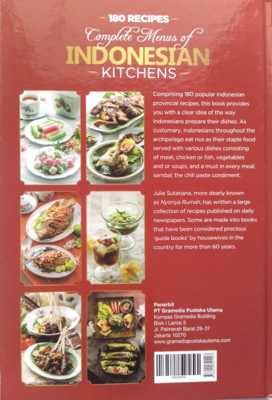 Cover Belakang Buku 180 Recipes Complete Menus of Indonesian Kitchens