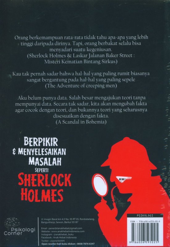 Cover Belakang Buku Berpikir & Menyelesaikan Masalah seperti Sherlock Holmes