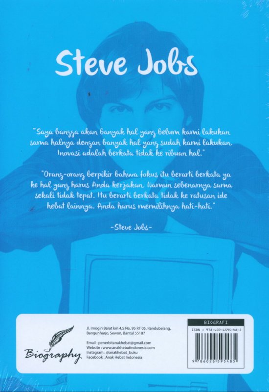 Cover Belakang Buku Steve Jobs: Kisah Hidup Seorang Seniman Komputer yang Mengubah Dunia