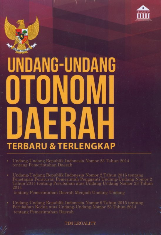 Cover Buku Undang-Undang Otonomi Daerah Terbaru & Terlengkap