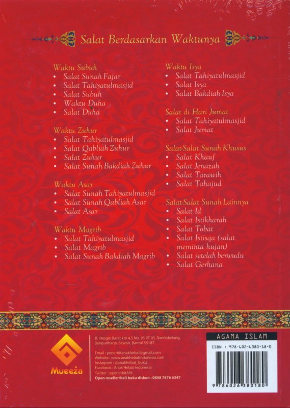 Cover Belakang Buku Panduan Lengkap Shalat Wajib & Sunnah serta Doa Sehari-hari