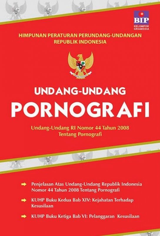 Cover Buku UU RI No.44 Tahun 2008 Tentang Pornografi