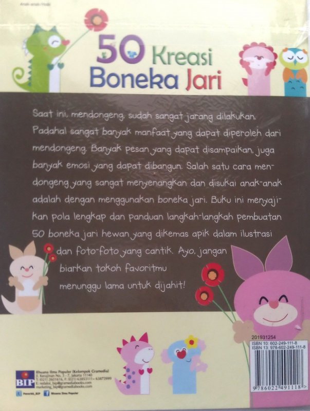 Cover Belakang Buku 50 Kreasi Boneka Jari (Disc 50%)