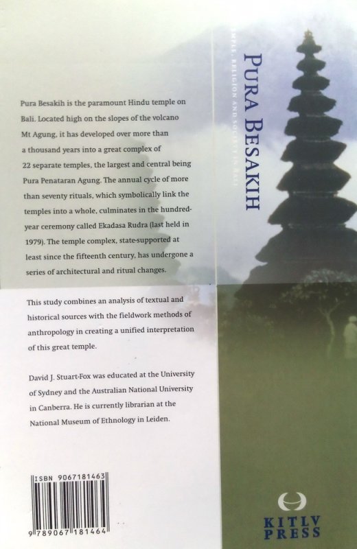 Cover Belakang Buku Pura Besakih: Temple, Religion and society in bali (Versi bhs. Inggris)