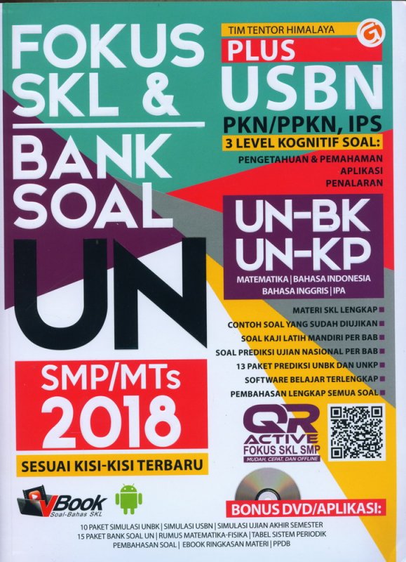 Cover Buku FOKUS SKL & BANK SOAL UN SMP/MTs 2018 Sesuai Kisi-Kisi Terbaru