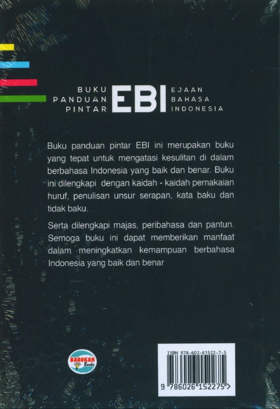 Cover Belakang Buku Buku Panduan Pintar EBI (Ejaan Bahasa Indonesia)