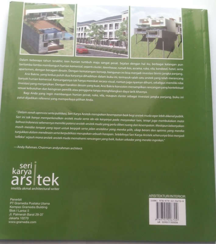 Cover Belakang Buku Seri Karya Arsitek: 22 Desain Arie Bakrie