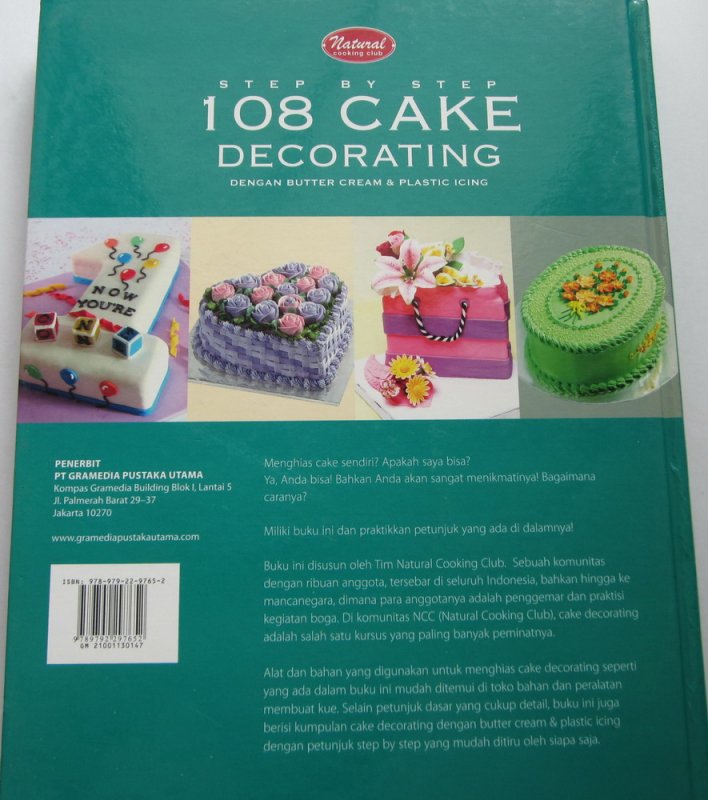 Cover Belakang Buku Step by Step 108 Cake Decorating dengan Butter Cream & Plastic Icing (HC)