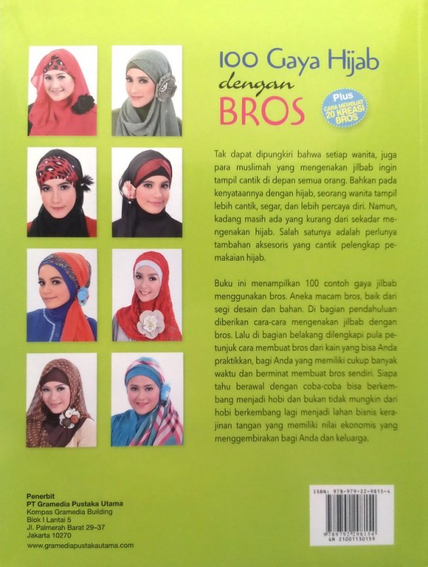 Cover Belakang Buku 100 gaya hijab dengan bros (Disc 50%)