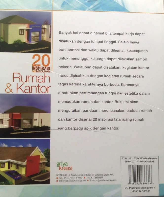 Cover Belakang Buku 20 Inspirasi Memadukan Rumah+Kantor (Disc 50%)