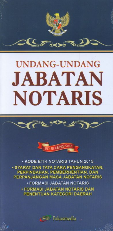 Cover Buku Undang-Undang Jabatan Notaris Edisi Lengkap