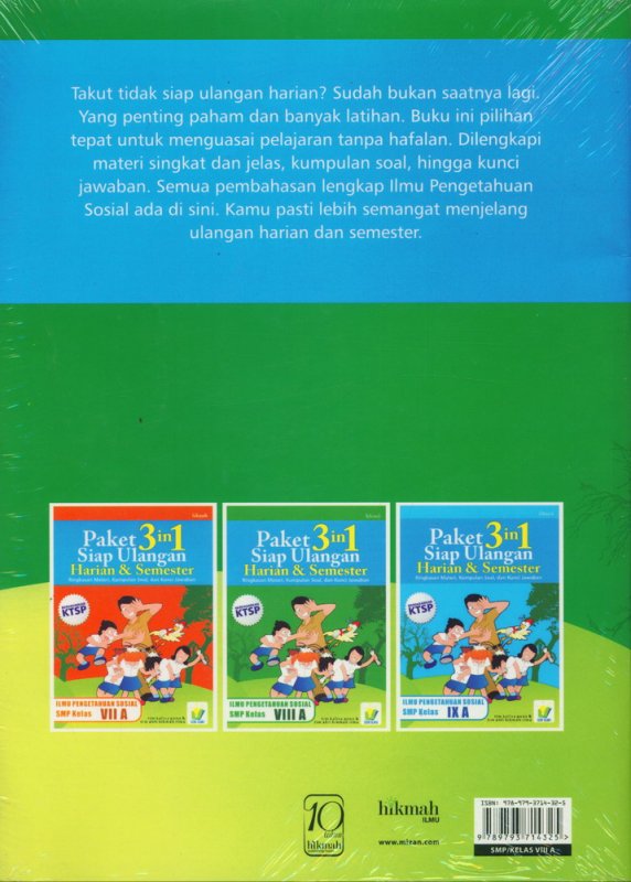 Cover Belakang Buku Paket 3 in 1 Siap Ulangan Harian & Semester Ilmu Pengetahuan Sosial VIII A