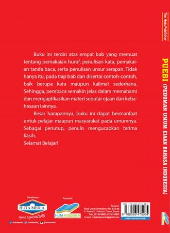Cover Belakang Buku PUEBI (Pedoman Umum Ejaan Bahasa Indonesia)