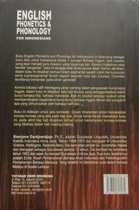 Cover Belakang Buku English Phonetics & Phonology for Indonesians