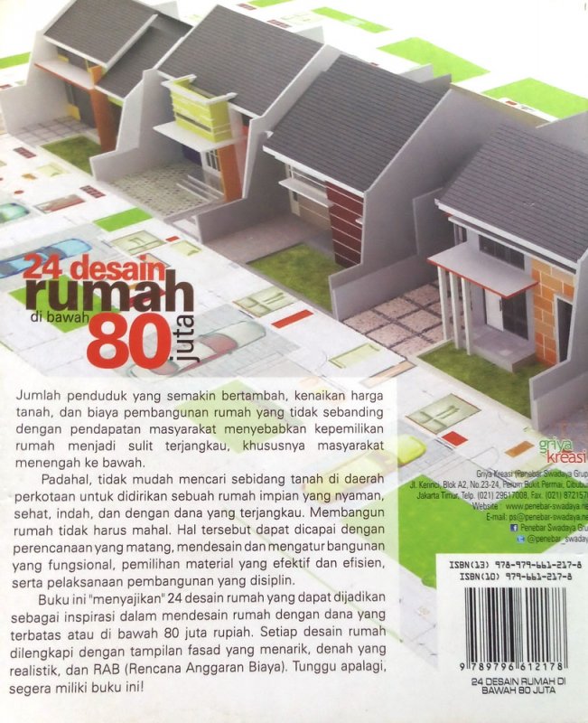 Cover Belakang Buku 24 Desain Rumah di Bawah 80 Juta (Disc 50%)