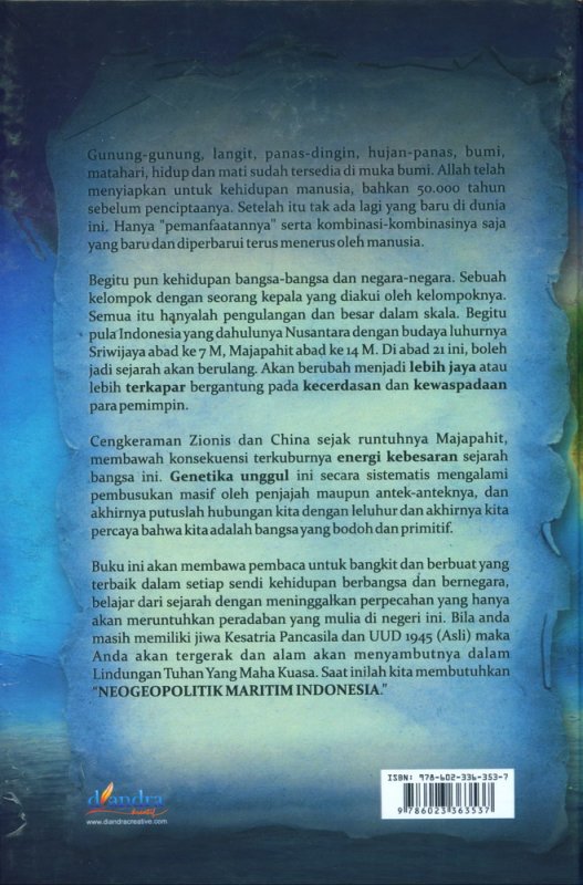 Cover Belakang Buku Konsep Neogeopolitik Maritim Indonesia ABAD 21 - Ancaman Zionis dan China