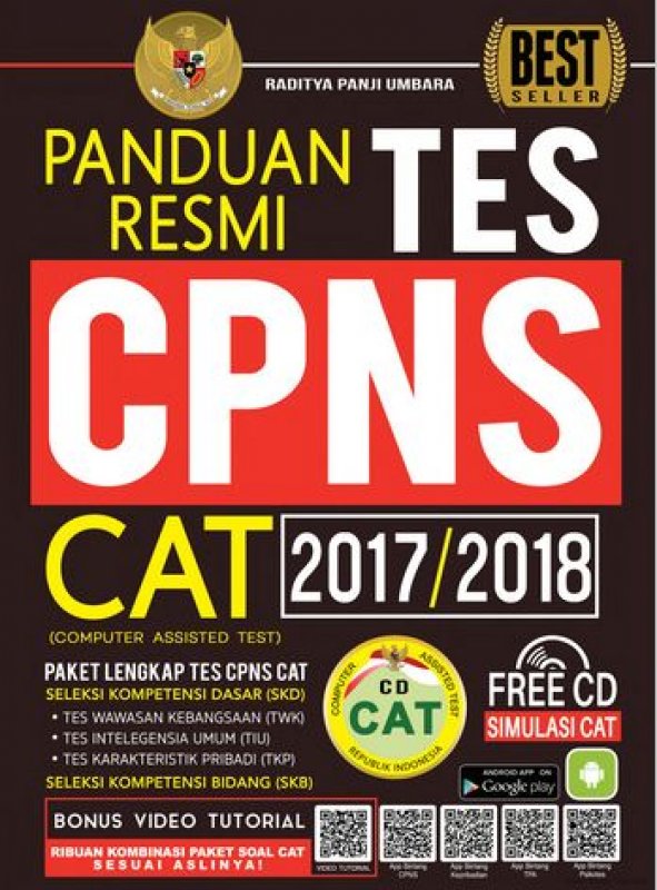 Cover Buku Panduan Resmi Tes CPNS Cat 2017/2018 +CD