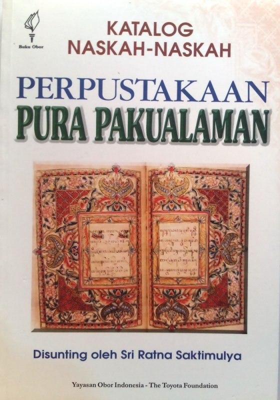 Cover Buku Katalog Naskah-Naskah Perpustakaan Pura Pakualaman