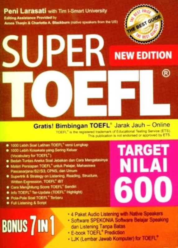 Cover Buku SUPER TOEFL NEW EDITION TARGET NILAI 600