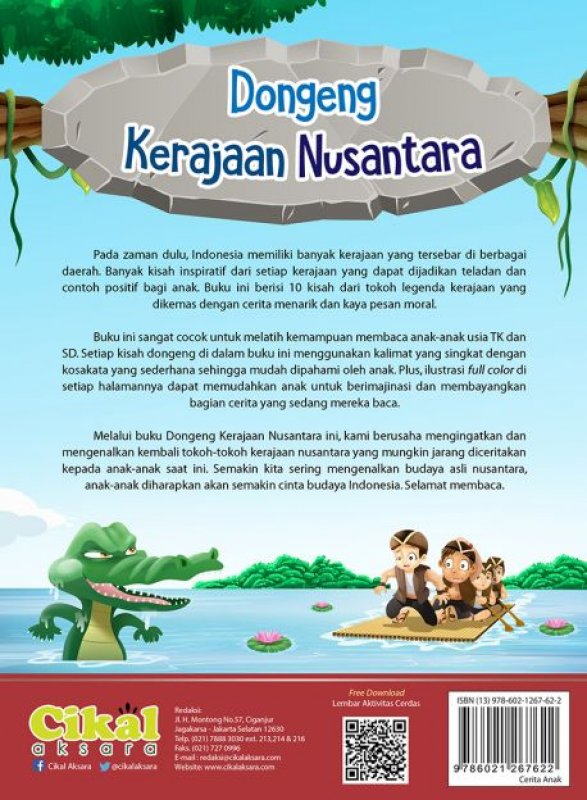 Cover Belakang Buku Dongeng Kerajaan Nusantara Full [Free Gantungan Kunci Boneka]