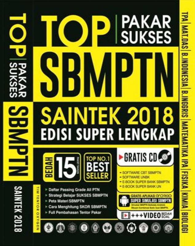 Cover Buku PAKAR SUKSES TOP SBMPTN SAINTEK 2018